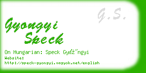 gyongyi speck business card